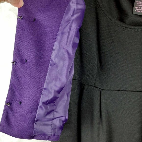 Robbie Bee Dress with Blazer Suit Set, Size 10. Black Purple. 50s Pin Up Retro - Picture 10 of 16